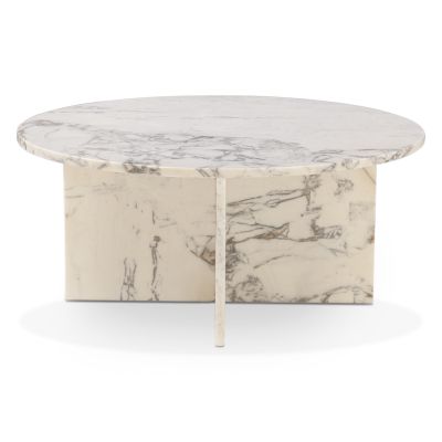 Nile 36" Coffee Table in Alabaster Marble