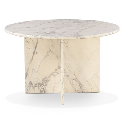 Nile 48" Dining Table in Alabaster Marble