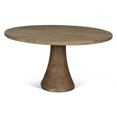 Bijou 54" Round Dining Table in Natural Brown