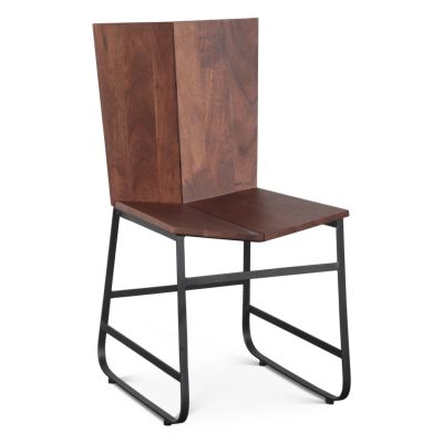 Reed 18" Dining Chair in Light Sequoia with Gunmetal Legs