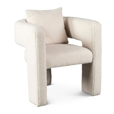 Bradshaw 27" Accent Chair in White Boucle