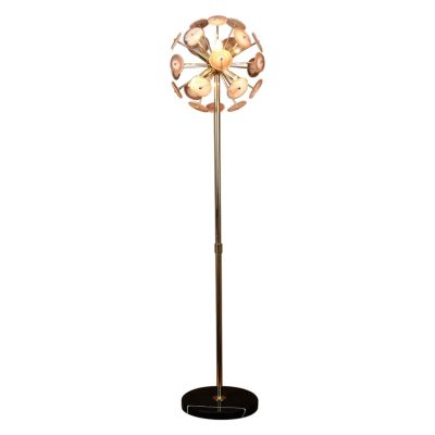 Vintage Lighting in Agate, Marble and Iron Floor Lamp