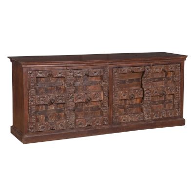 Reclaimed Door Sideboard In Dark Colored Wood