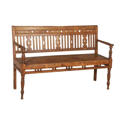 Wooden Bench With Intricate Detailing