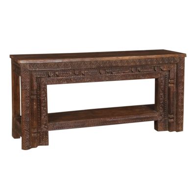 Wooden Console Table In Dark Colored Wood