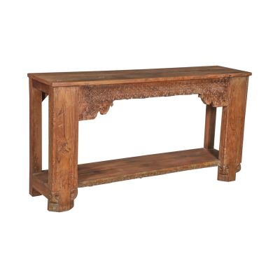 Wooden Console Table With Intricate Carvings