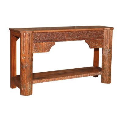 Wooden Console Table With Rounded Legs