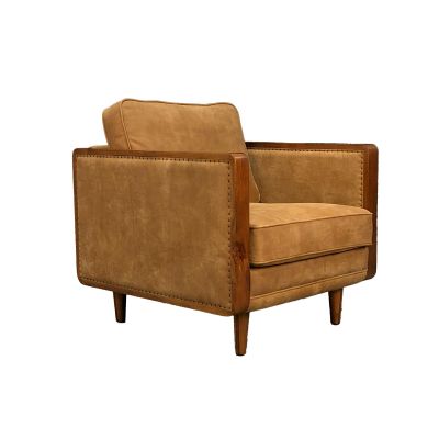 Maison Naydine Accent Chair in Outback Tan Leather