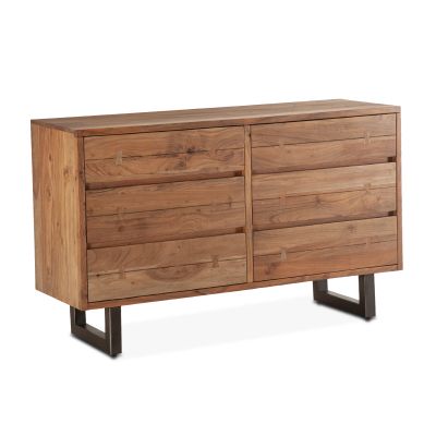 Aspen 58" Six Drawer Dresser in Smoked Acacia