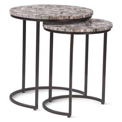 Calico 20" Nesting Tables in Chevron Pattern, Set 2