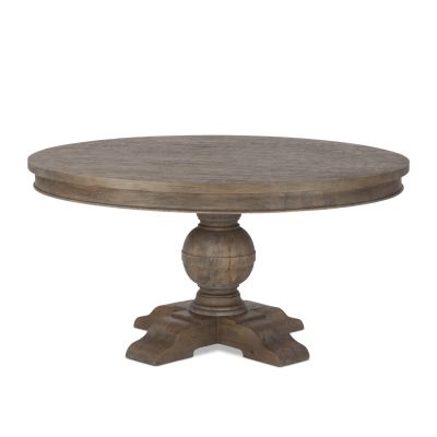 Colonial Plantation 60" Round Dining Table in Weathered Teak