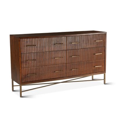 Cosmopolitan 69" Six Drawer Dresser in Honey Brown