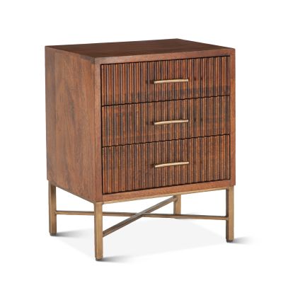 Cosmopolitan 24" Three Drawer Nightstand in Honey Brown