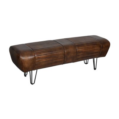 Essex Leeds 53" Bench in Antique Whiskey Leather