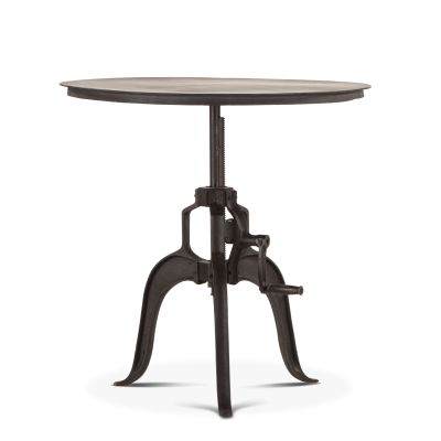 Industrial Loft 30" Adjustable Side Table in Matte Black