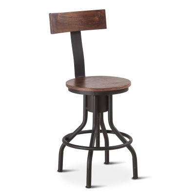 Industrial Modern 15" Adjustable Stool Walnut