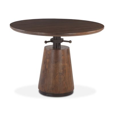 Industrial Modern 40" Round Adjustable Table Walnut