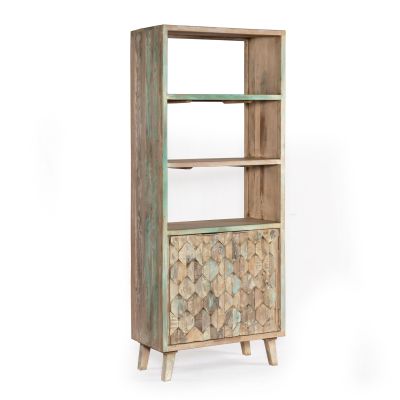 Ibiza 31" Bookshelf in Vintage Teal Reclaimed Wood