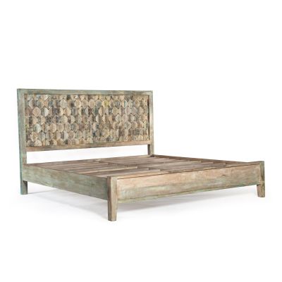 Ibiza King Bed in Vintage Teal Reclaimed Wood