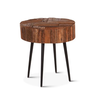 Jaipur 22" Round Side Table in Reclaimed Wood