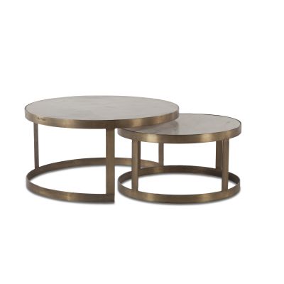 Michaelangelo 36" Nesting Coffee Table with White Marble Top