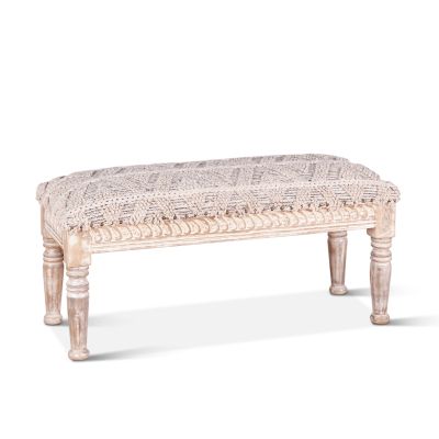 Marrakech 39" Upholstered Accent Bench in Woven Fabric