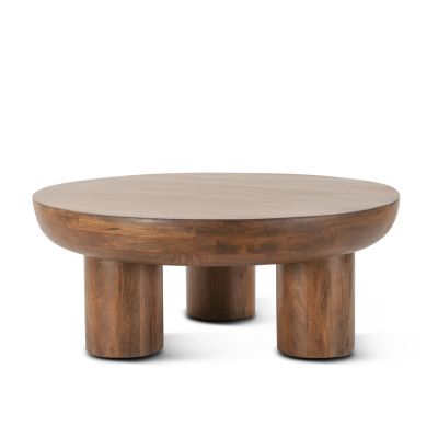 Palermo 39" Round Coffee Table in Acorn Brown