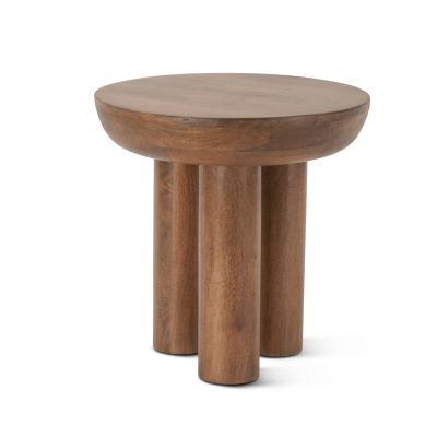 Palermo 20" Round Side Table in Acorn Brown