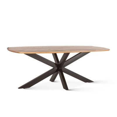 Rapallo 82" Mango Wood and Iron Dining Table Natural