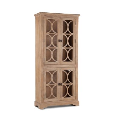 San Rafael 38" Tall Glass Cabinet in Antique Oak