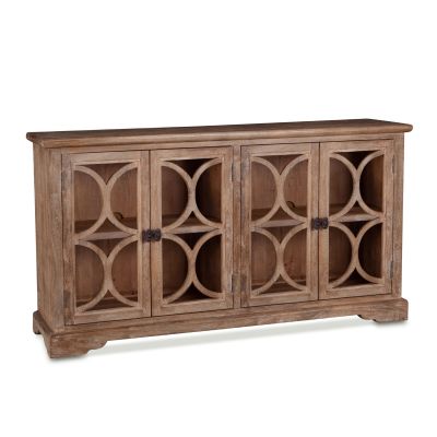 San Rafael 67" Glass Cabinet in Antique Oak