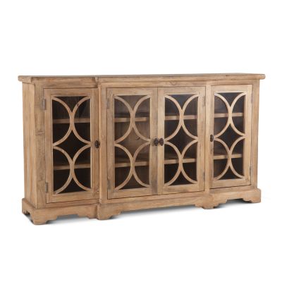 San Rafael 75" Glass Cabinet in Antique Oak