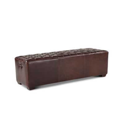 D'Orsay 59" Upholstered Bench in Brown Leather