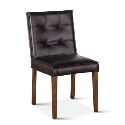 Madison 18" Dining Chair in Black Eco Leather with Dark Legs