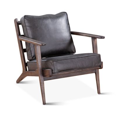 Bobby Accent Chair in Black Leather