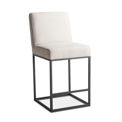 Renegade Off-White Linen and Iron Counter Chair