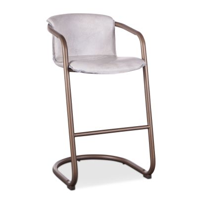 Portofino 22" Bar Chair in Vintage White Leather