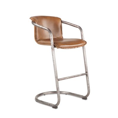 Portofino 22" Bar Chair in Berham Chestnut Leather