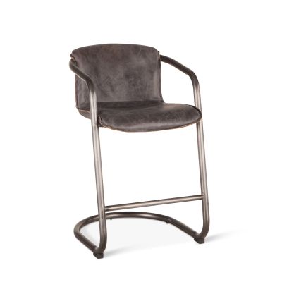 Portofino 22" Counter Chair in Antique Ebony Top Grain Leather