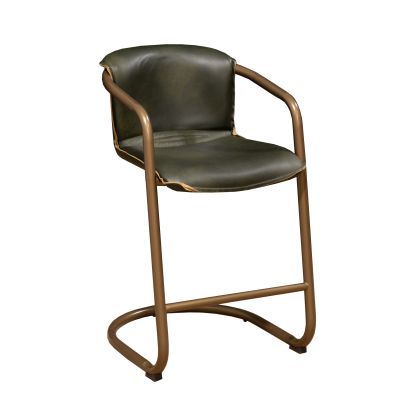 Portofino 22" Counter Chair in Emerald Green Leather