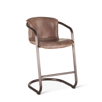 Portofino 22" Counter Chair in Jet Brown Top Grain Leather