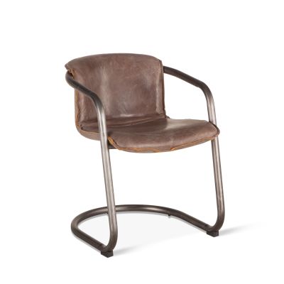 Portofino 22" Dining Chair in Jet Brown Leather