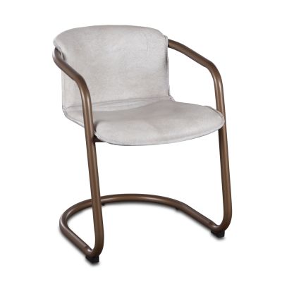 Portofino 22" Dining Chair in Vintage White Leather