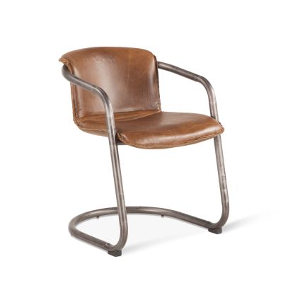 Portofino 22" Dining Chair in Berham Chestnut Leather