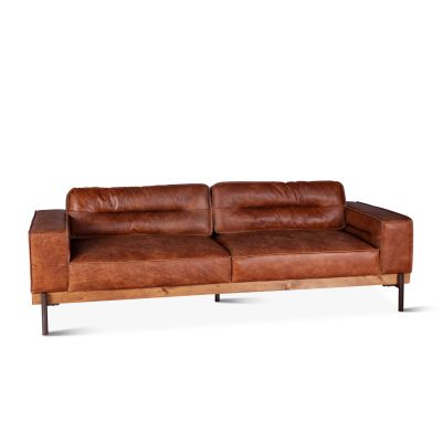 Portofino Modern 95" Sofa in Cocoa Brown Leather