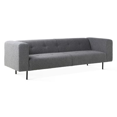 Maison Oscar 94" Tufted Sofa in Dark Grey Boucle