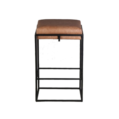 New York 17" Backless Counter Stool in Cognac Top Grain Leather