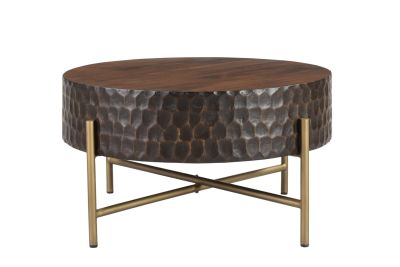 Santa Cruz 34" Round Coffee Table in Two Tone