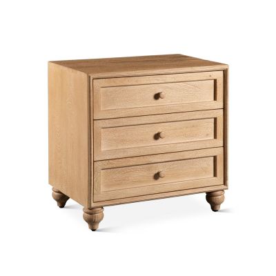 Taj 28" Three Drawer Nightstand in Whitewash