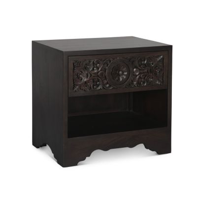 Taj 26" Nightstand with Plinth Base in Vintage Brown